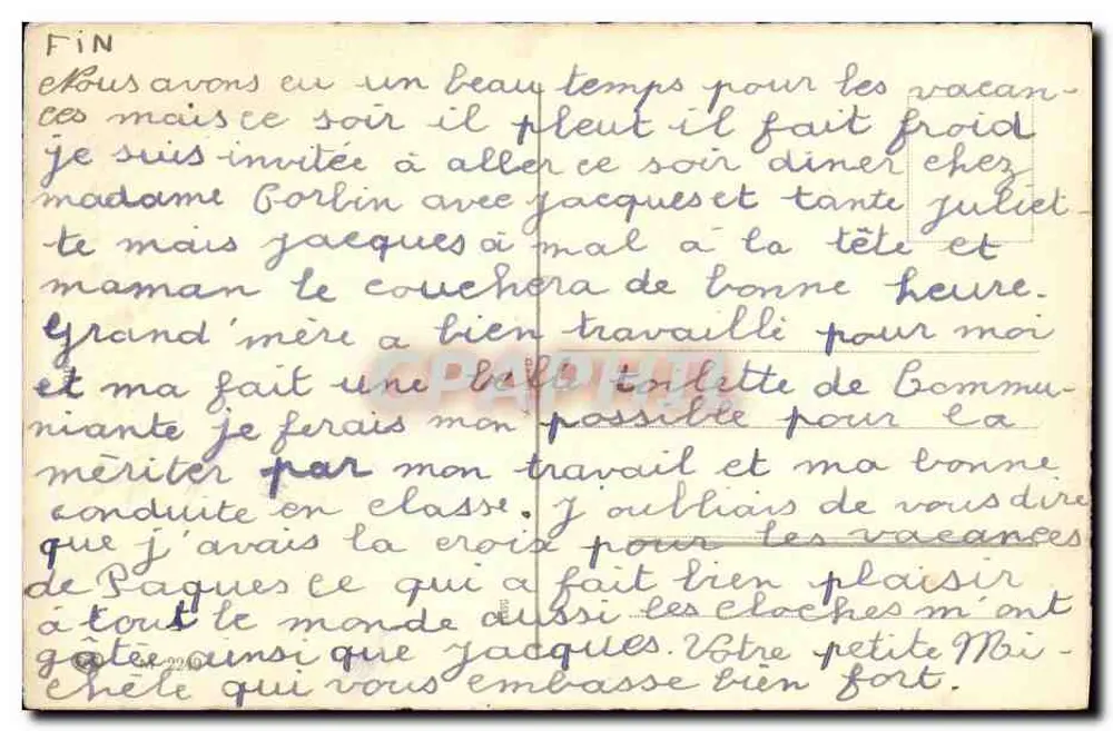 Kinder und Lamm — Ostern — Verlag R. (Unterschrift unten rechts) - Rückseite