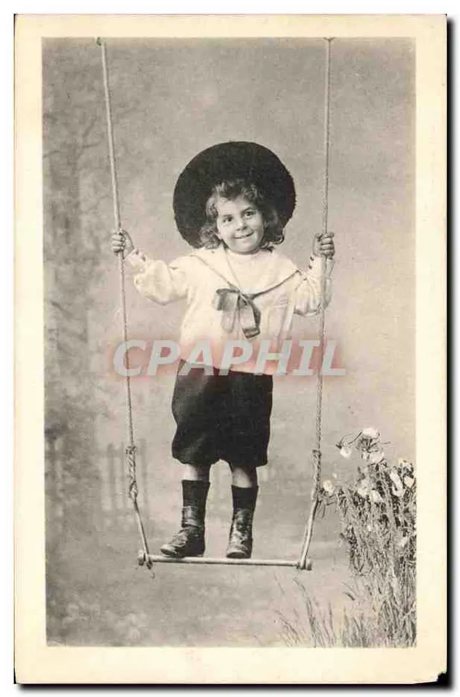 Enfant sur balançoire — photo studio — éditeur E. S. D. n° 1043 - Vorderseite