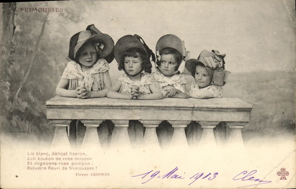 Vier kleine Mädchen — Blütenbalustrade — Pierre ARDOUIN, n° 19 - Vorderseite