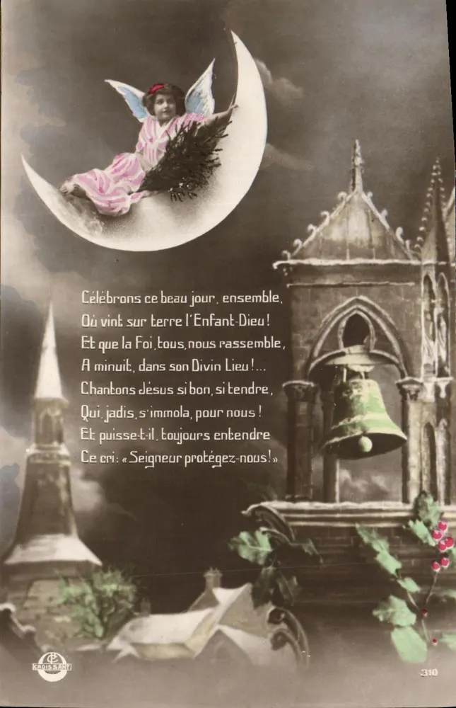 Engel auf dem Halbmond — Weihnachten — Verlag Croissant, n°310 - Vorderseite