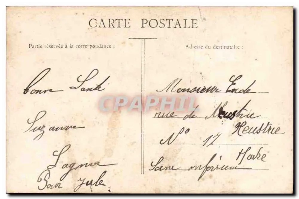 Baby, Mama und Papa — FamilienSzene mit Rose — Verlag J.K. n°182 - Rückseite