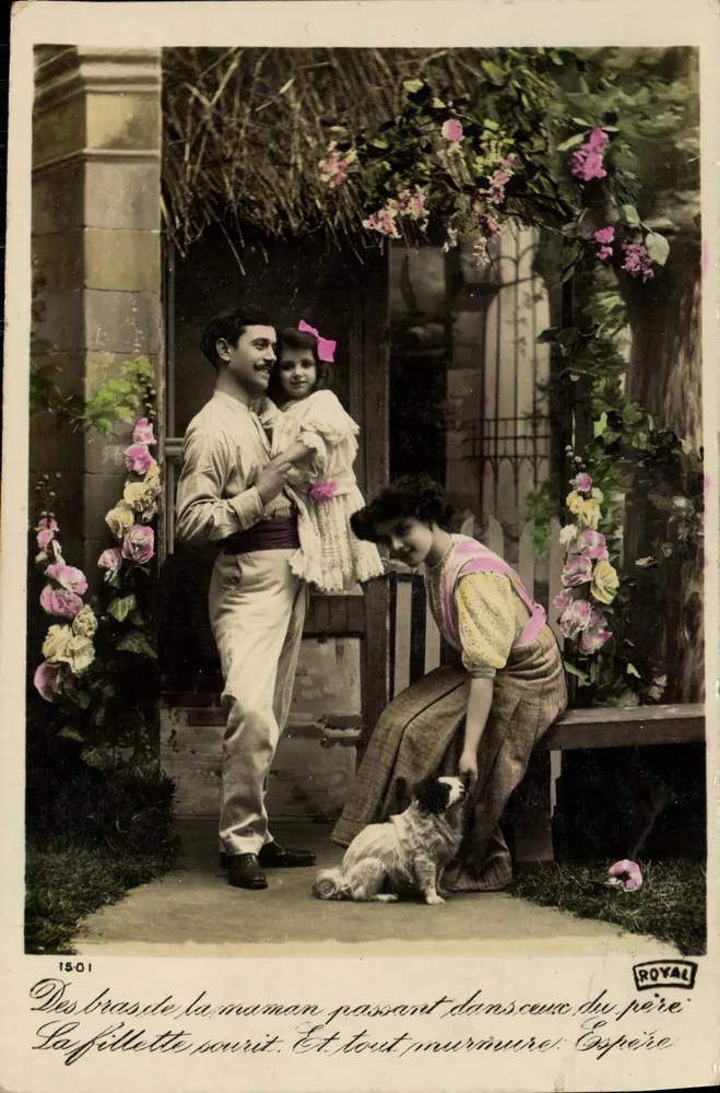 Familie im Garten — Lebensszenen — Royal, Nr. 1501 - Vorderseite