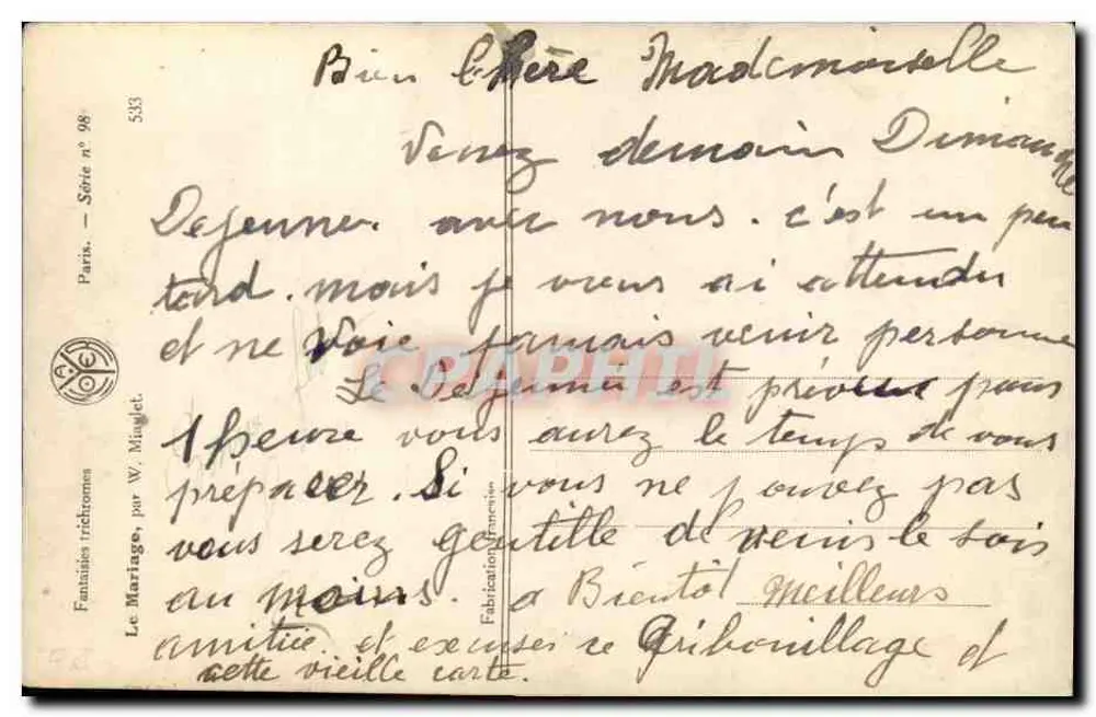 Ehe aus Silber — A money marriage — W. Miaulet - Rückseite