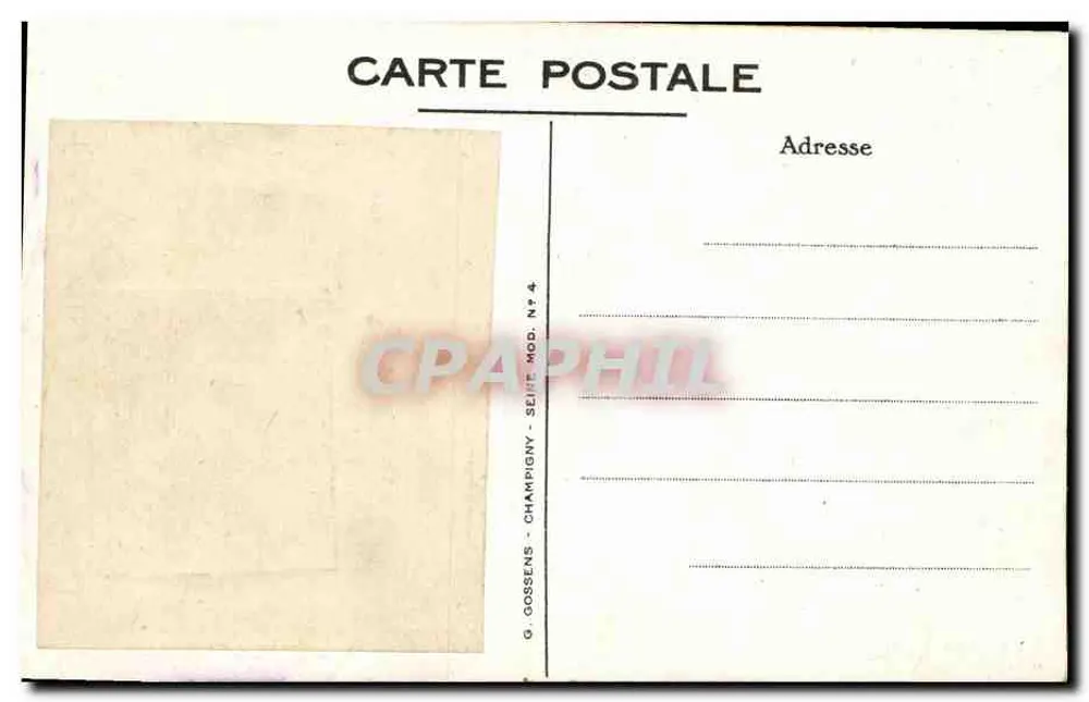 Família em um cenário rural — com dirigível — editor G. Gossens, Paris - Verso