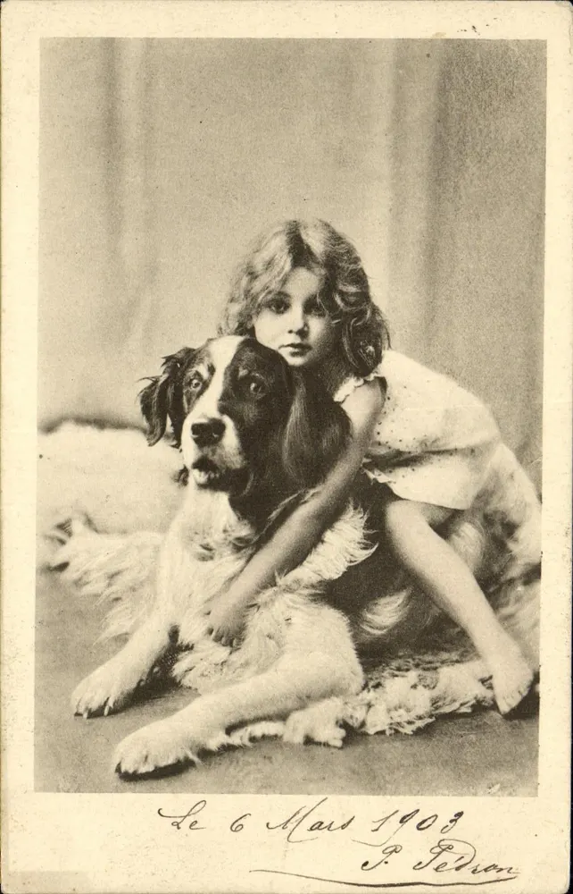 Mädchen und Hund — Studio P. Pédion — Serie 246/1 - Vorderseite