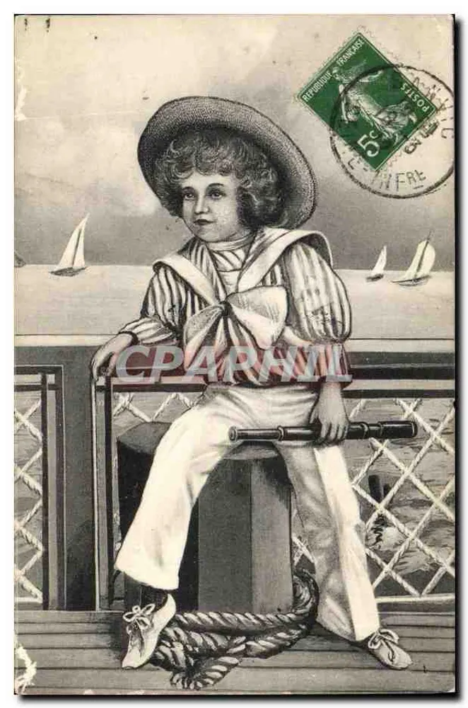 Seefahrerkind — auf Bootsbrücke — Verlag G. LECOCQ, Amiens - Vorderseite