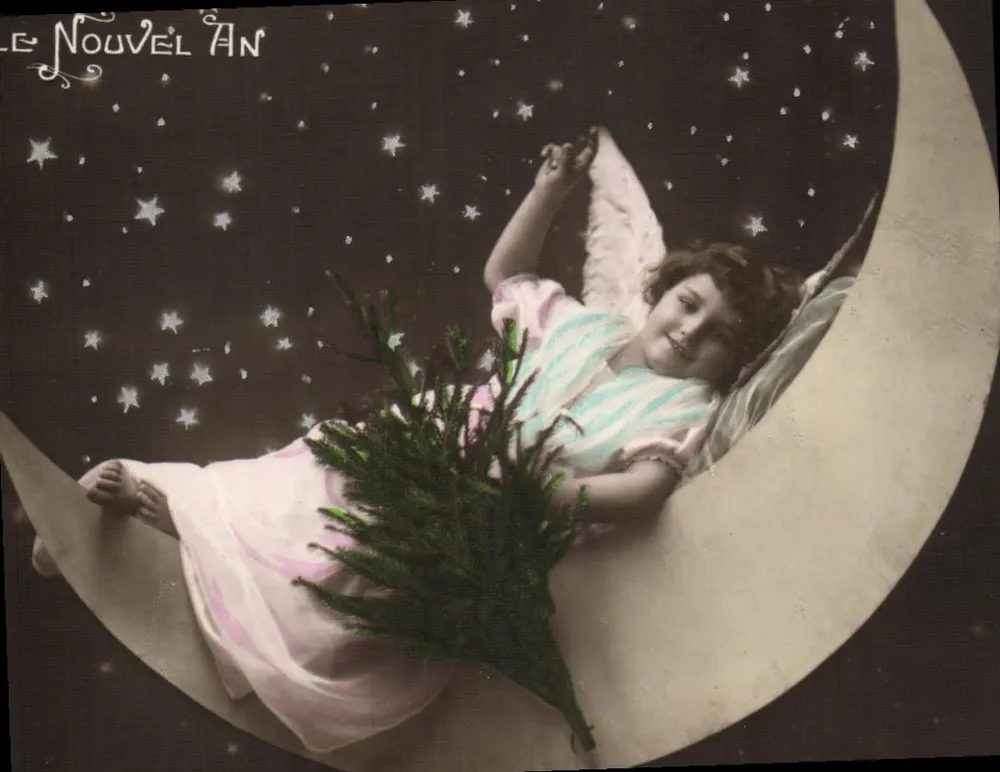 Kind auf dem Mond — Neujahr — Verlag Ch. Fontane, Paris - Vorderseite