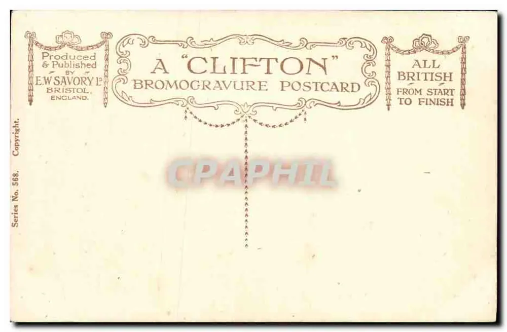 Enfant en tenue de marin — rose — éditeur E.W. Savory & Co. Bristol - Verso