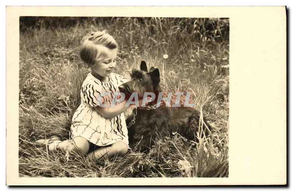 Kind und Scottish Terrier — im Freien — Verlag Knag, Nr. 67991/1 - Vorderseite