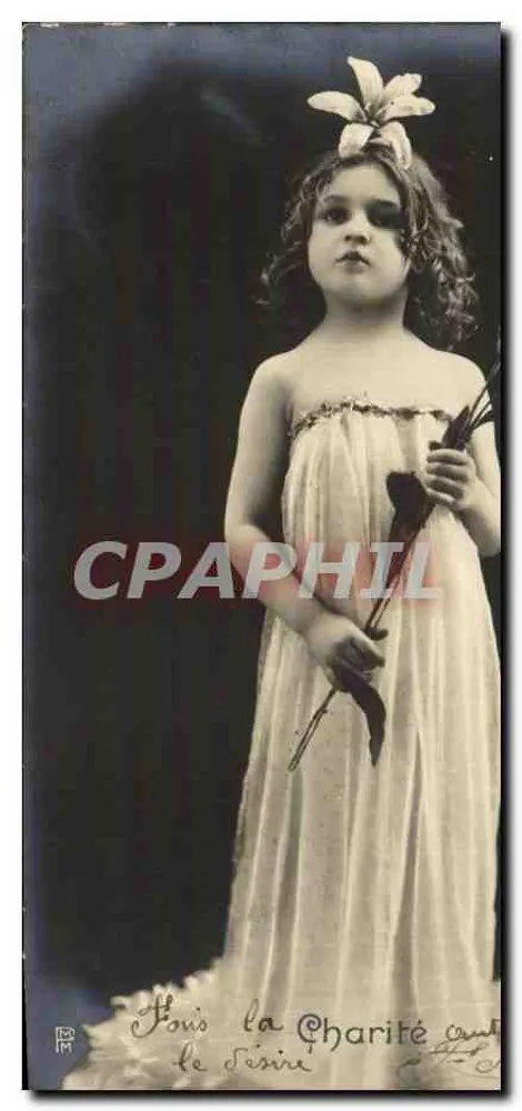 Kleine Mädchen in weißem Kleid — Für die Caritas — Verlag L. M. (Drucker) - Vorderseite