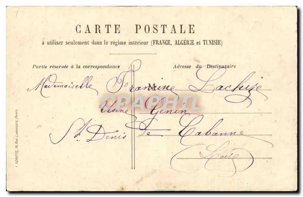 Straßenszene mit bedrohendem Bettler und zwei Kindern — Verlag LORIFTE, Paris, Nr. 3 - Rückseite
