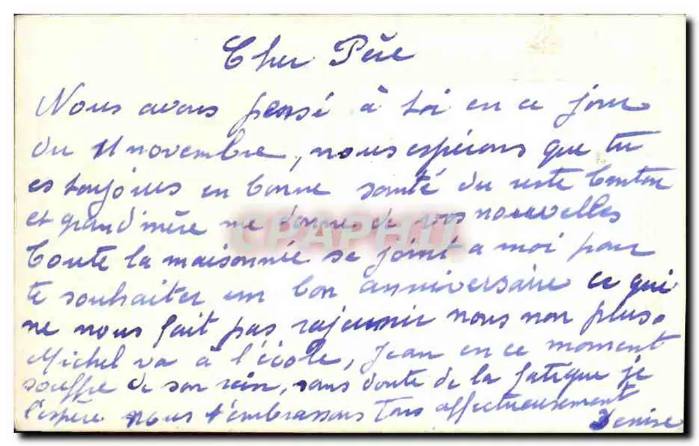 Ave com quatrofolha — Carta de aniversário — Editor não identificado - Verso