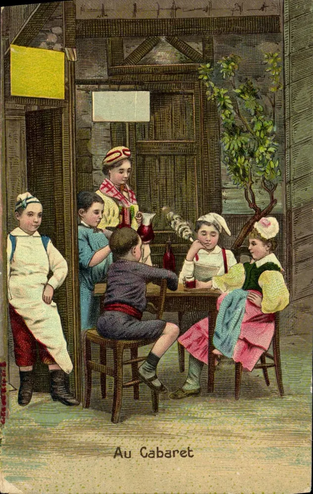 Kinder im Kabarett — Straßenszene — Verlag 'CARTER' n° 1051 - Vorderseite
