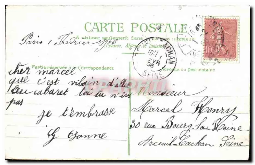 Kinder im Kabarett — Straßenszene — Verlag 'CARTER' n° 1051 - Rückseite