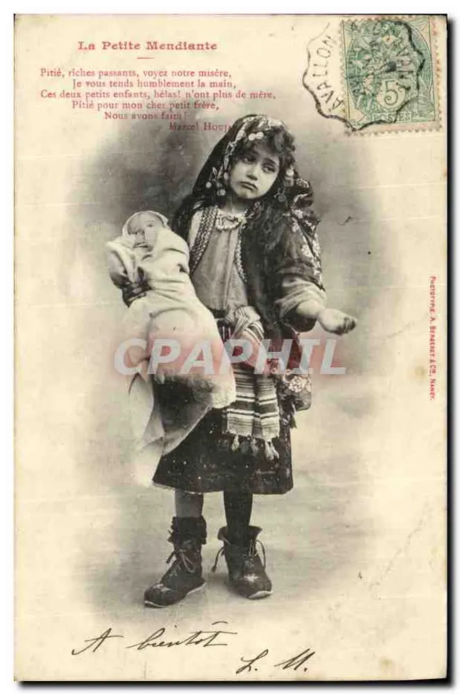 Die Kleine Bettlerin — Photographie von Blamay & Cie, NANCY — Seriennummer nicht sichtbar - Vorderseite