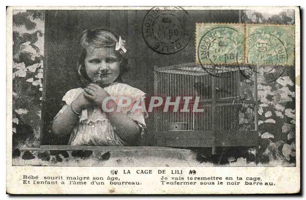 La Cage de Lili — Das Baby lächelt trotz seines Alters, Und das Kind mit der Seele eines Henkers. Ich werde dich zurück in deine Kage setzen, Ich werde dich unter der schwarzen Bar einsperren. - Vorderseite