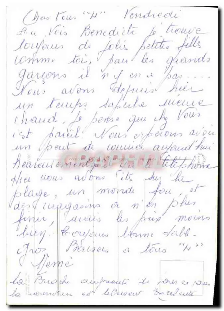 Menina com boneca — ilustração — editor desconhecido - Verso