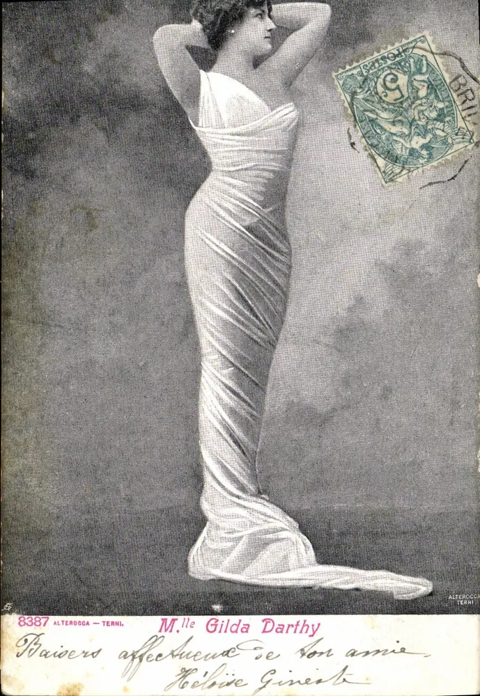 Frau Gilda Darthy — Portrait einer Frau in einem umschlagenen Kleid — Alterocca-Terni, Nr. 8387 - Vorderseite