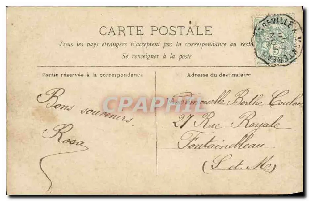 M. Desgenets — Portrait einer Frau in einem hellblauen Kleid mit Spitze — Reustlinger Paris n°1067 - Rückseite