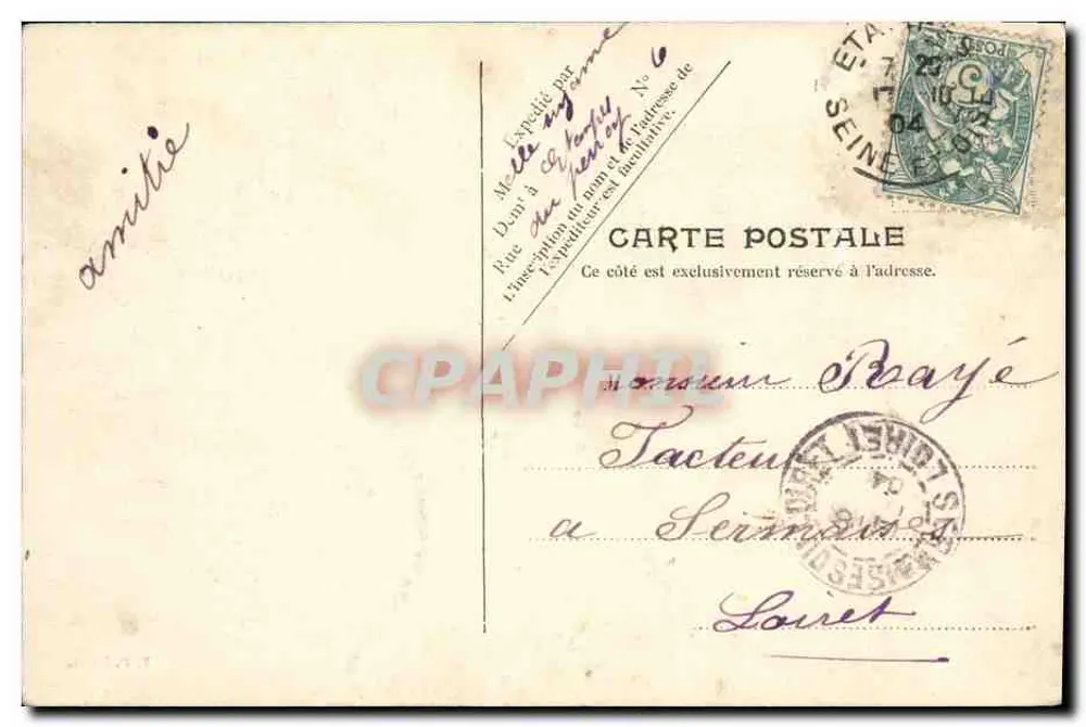 Junge Frau in gestreiftem Kleid — Ambigu. — V. P. Paris, n° 6 - Rückseite