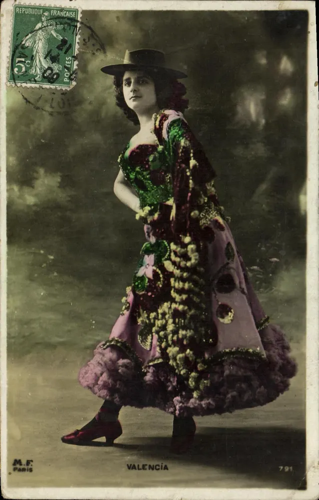 Frau im Tanzkostüm — Valenciennes — M.F. Paris, n° 791 - Vorderseite