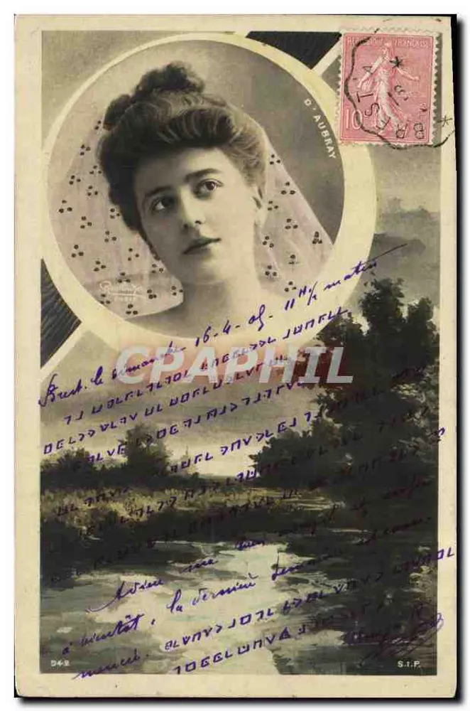 Porträt einer jungen Frau — Verleger O. Aubray — unbekannte Serie - Vorderseite