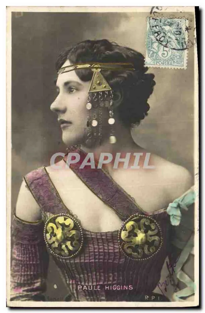 Paule Higgins — Portrait im ägyptischen Kleid — RPI - Vorderseite