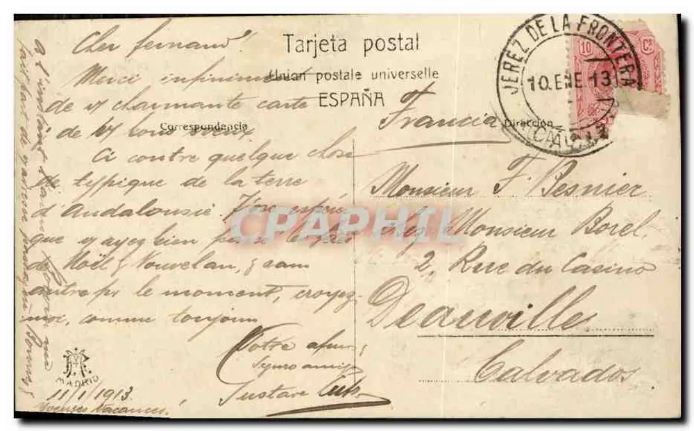 Frau in andalusischer Tracht — Madrid — Verlag Madrid, Nr. S.385/2 - Rückseite