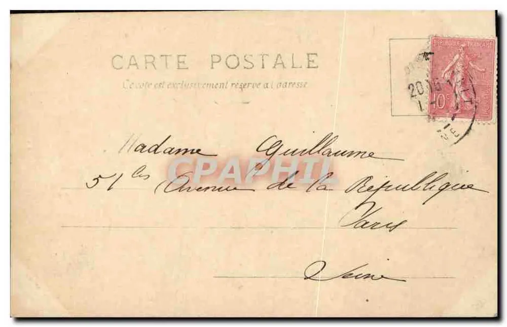 Porträt der Madame Manuel — Photographie — H. Manuel - Rückseite