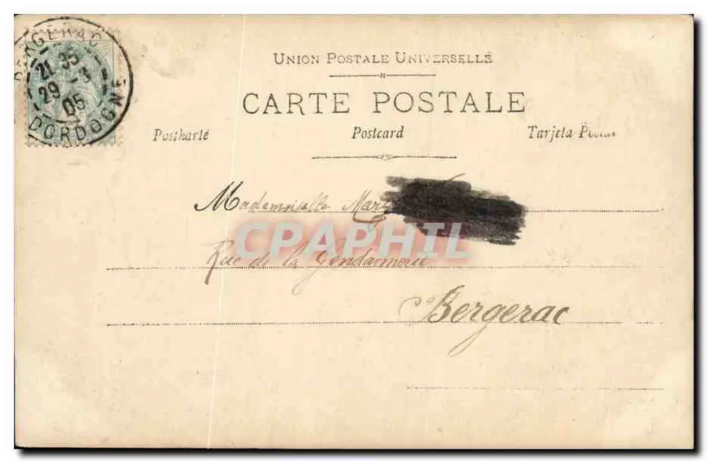 Porträt einer Frau — Spinnweb-Verzierung und Landschaft — Verlag Rewlinger, Paris, Nr. 16174 - Rückseite