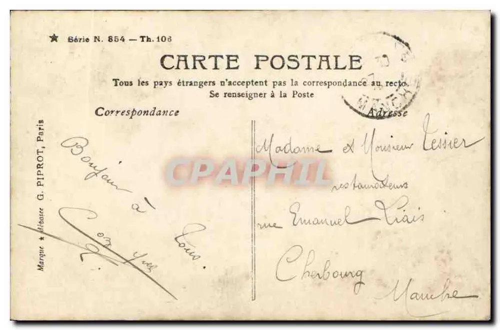 Frau in grünem Kleid — Blumen — Sazérac Paris - Rückseite