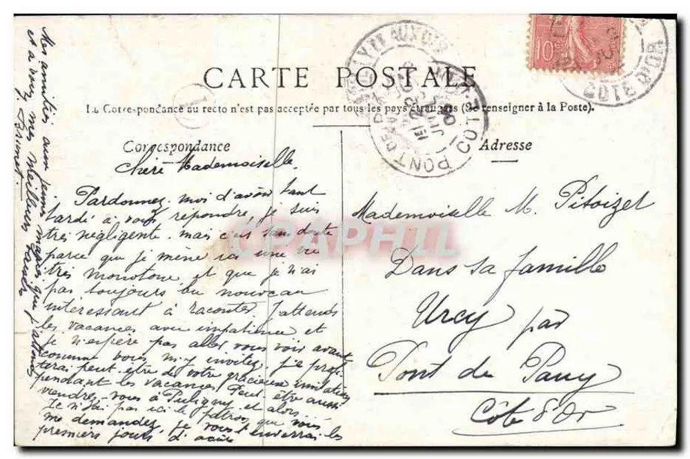 Junge Frau mit Blumenhut — Montbryon — Verlag MONTBRYON - Rückseite
