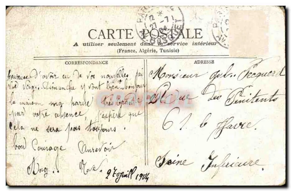 Cléo de Mérode — Szene aus dem Opernhaus — Verlag M.J.S. - Rückseite