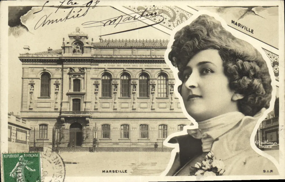 Akademie der Bildenden Künste und Bibliothek von Marseille — Frauenporträt — Marville, Paris, S.I.P.R. - Vorderseite