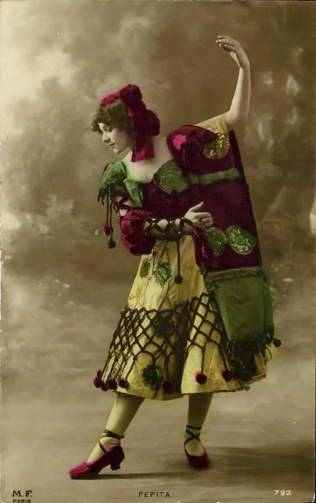 Pepita — Tänzerin in bunt gefärbtem Kostüm — M.F. Paris n°792 - Vorderseite