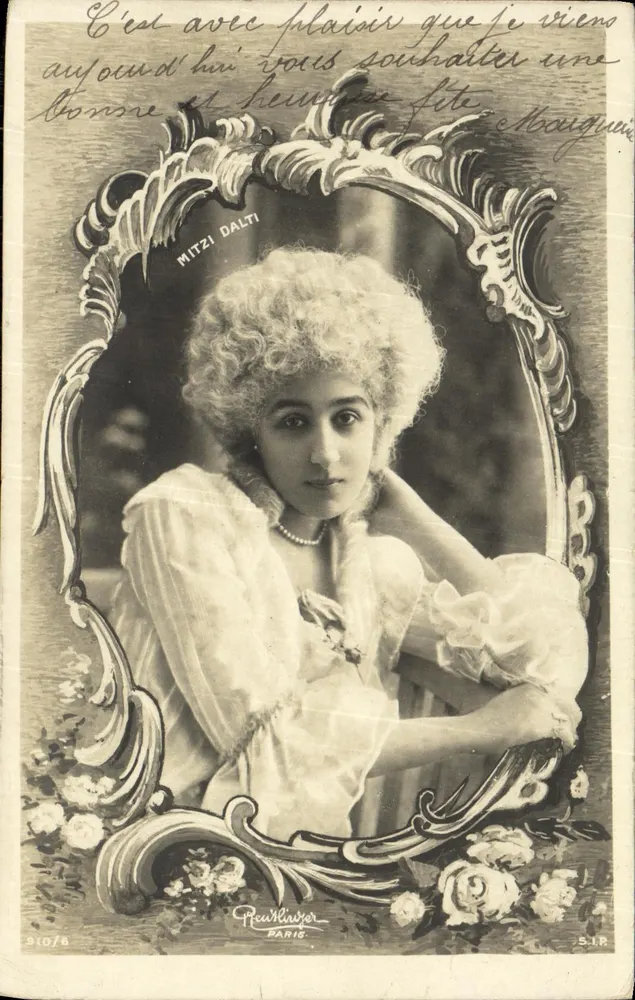 Mitzi Dalti — Portrait in einem kunstvollen Rahmen — Rueulassier, Paris - Vorderseite