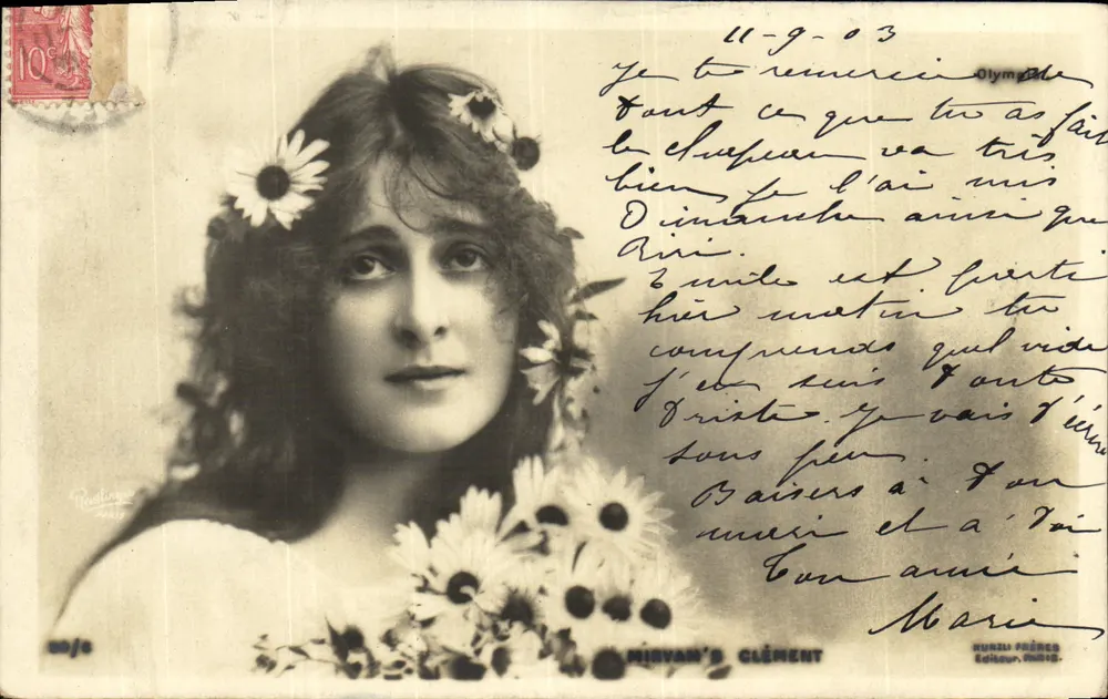 Frau mit Margeriten — Verlag Mirvan's Clément, Paris — n° 8070 - Vorderseite