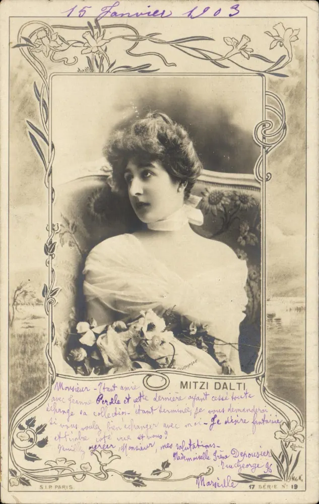 Mitzi Dalti — Frauenporträt — S.I.P. Paris, Serie 17 Nr. 19 - Vorderseite