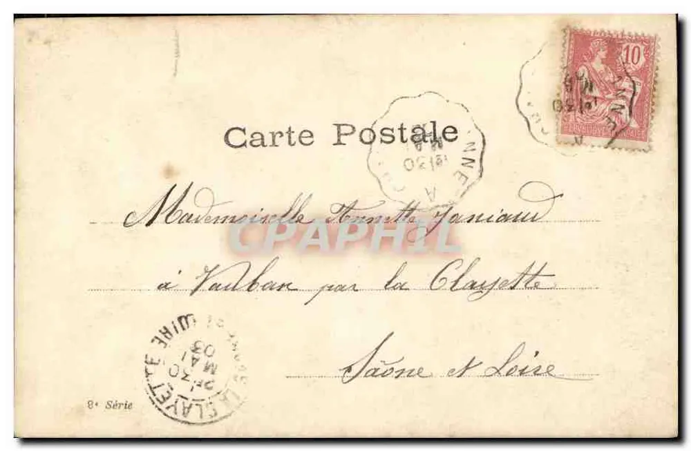 Junge Frau in einem Rüschenkleid — Verlag Walery, Paris — 4. Serie - Rückseite