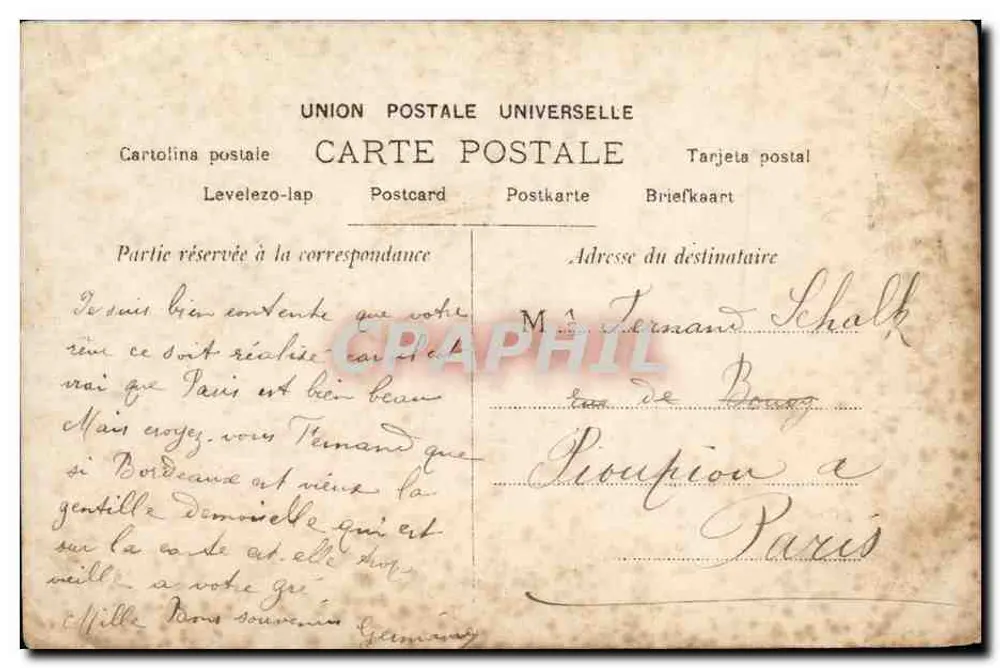 Porträt von Whitney — S.I.P. — Reutlinger, Paris, n°1177 - Rückseite