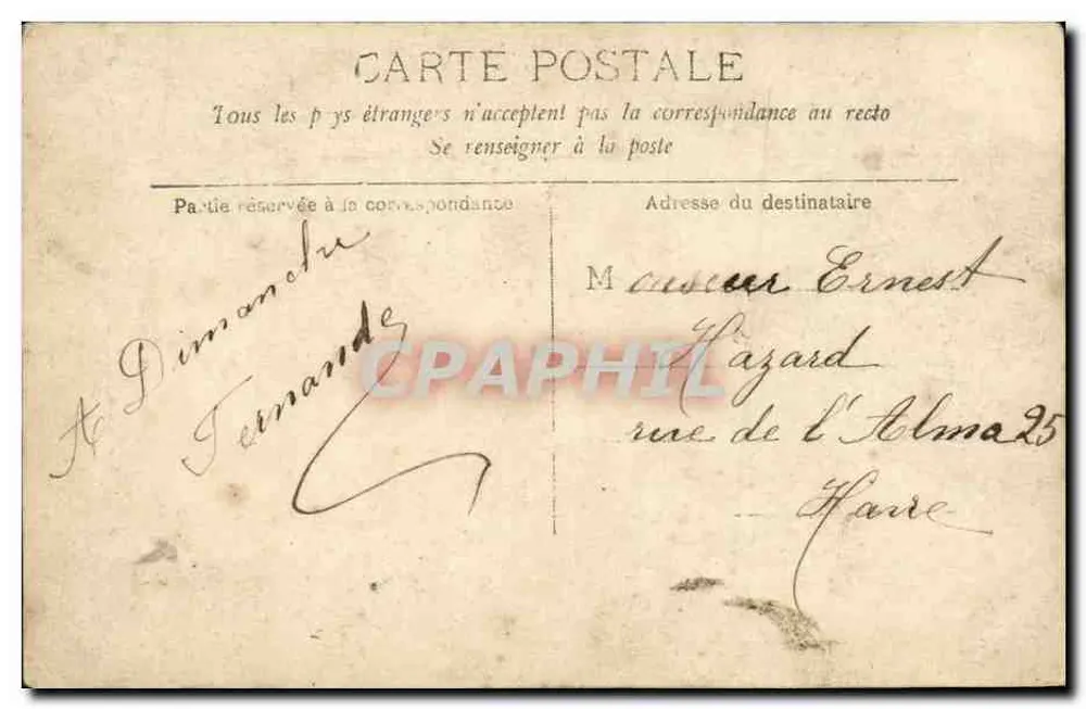 Edith Whitney — Portrait mit Blumencrone — gedruckt von Rewelinger PARIS, n°104 - Rückseite