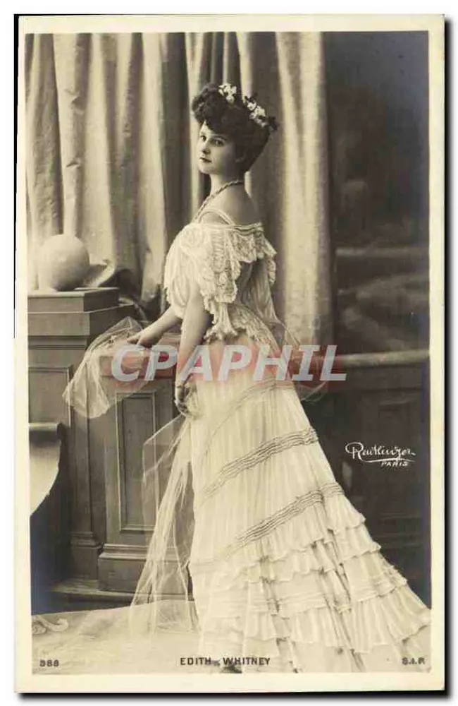 Edith Whitney — Portrait in victorian-stil Kleid — Rautheur, Paris, Nr. 588 - Vorderseite