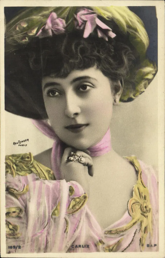 Frau mit verziertem Hut — Portrait — ReuJinger Paris, Nr. 169/2 - Vorderseite