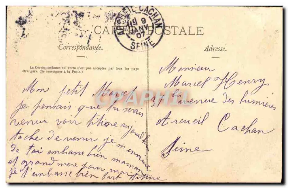 Die kleine Maus — orientalische Gartenszene — Verlag Postkarte - Rückseite
