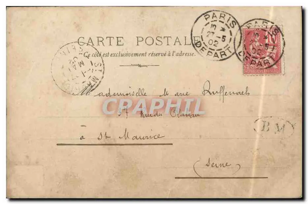 Elegante Frau mit Regenschirm — Szene Art Nouveau — Verlag K.F. ÉDITEURS PARIS - Rückseite