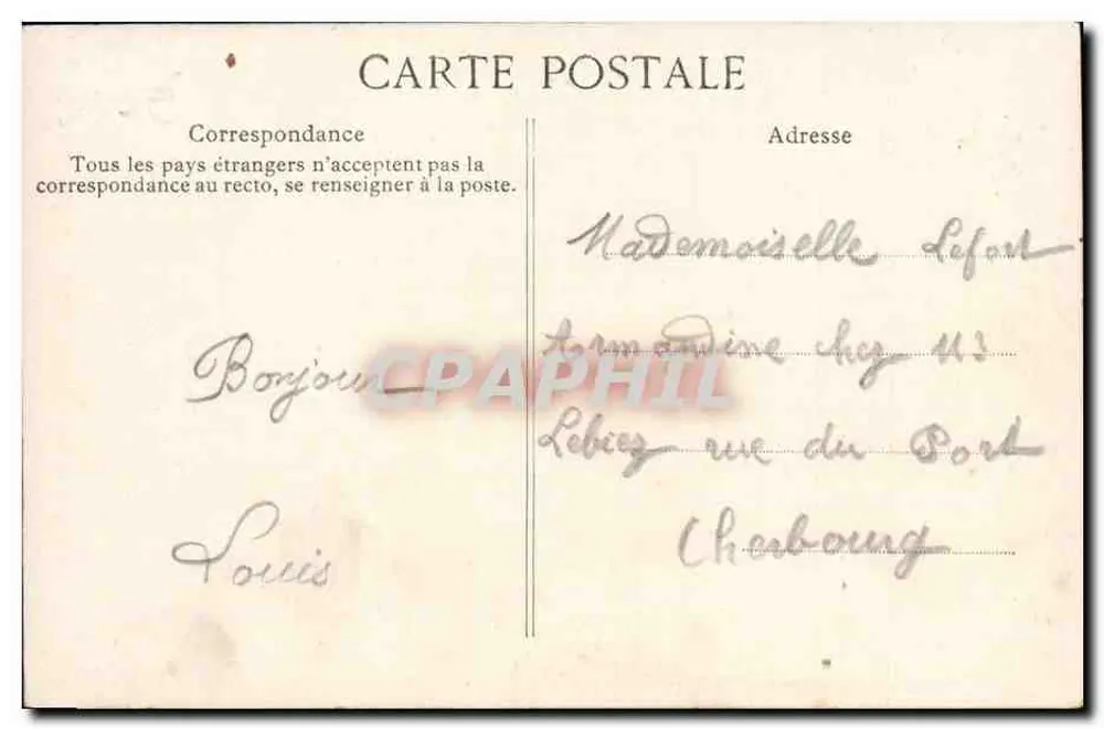 Frau in einem rosa Kleid vor der Briefkasten — Das Geheimnis des Stempels — Verleger ELD - Rückseite