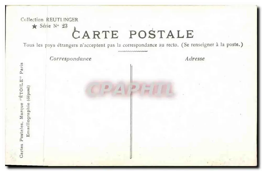 Orientalische Tänzerin — Farrar — Reutlinger, Paris, Nr. 231 - Rückseite