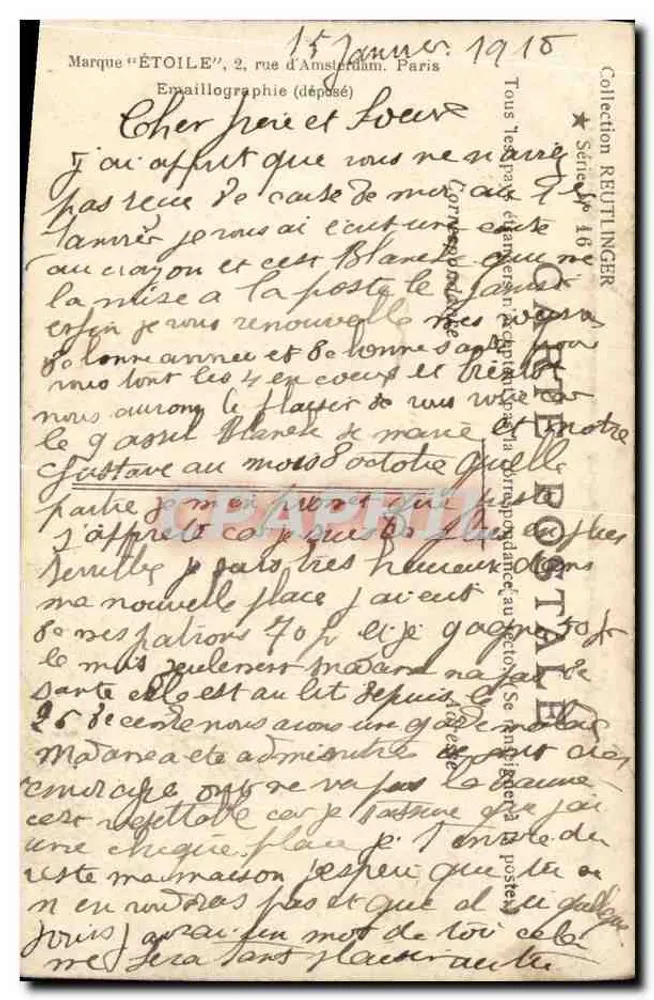 Arlette Borgère — Tänzerin — Fotograf Reutlinger, Paris, n° 163 - Rückseite