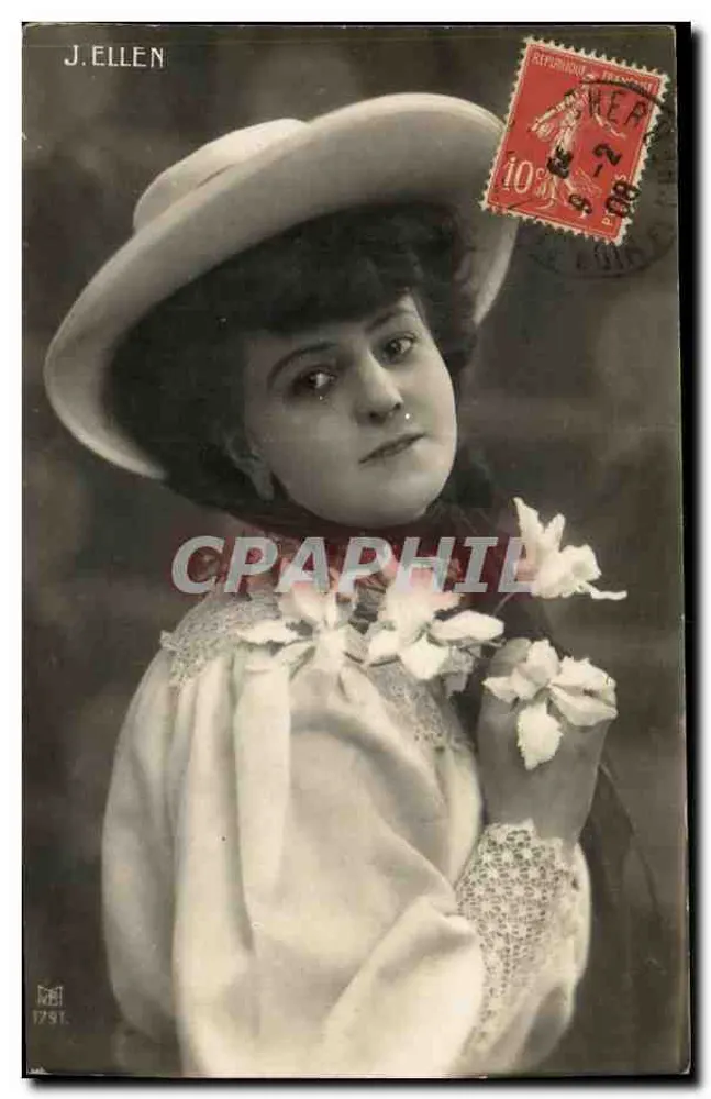 Junge Frau mit Hut — J. ELLEN — Verleger J. ELLEN, Nr. 1791 - Vorderseite
