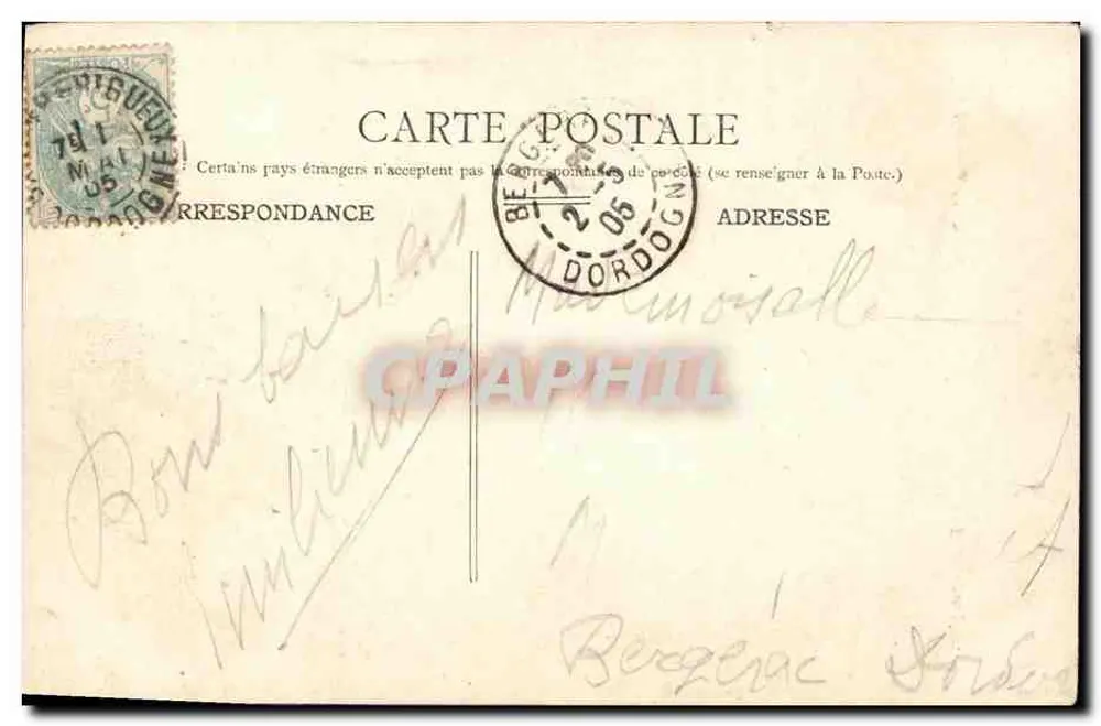 Cora Laparcerie — Tänzerin in umschlagender Robe — C. Jeanette, Verlag, Paris - Rückseite